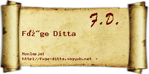 Füge Ditta névjegykártya